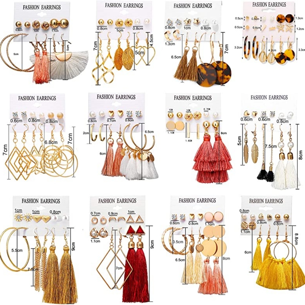 2 sets earrings with leopard print